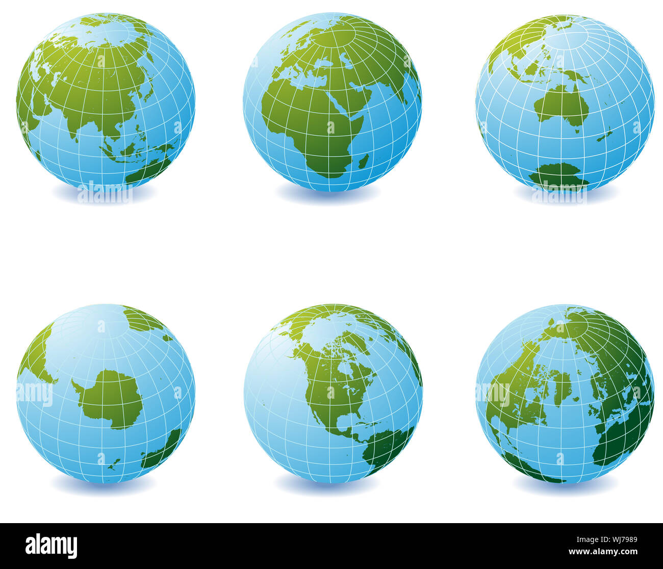 Earth globe icons over white background Stock Photo - Alamy