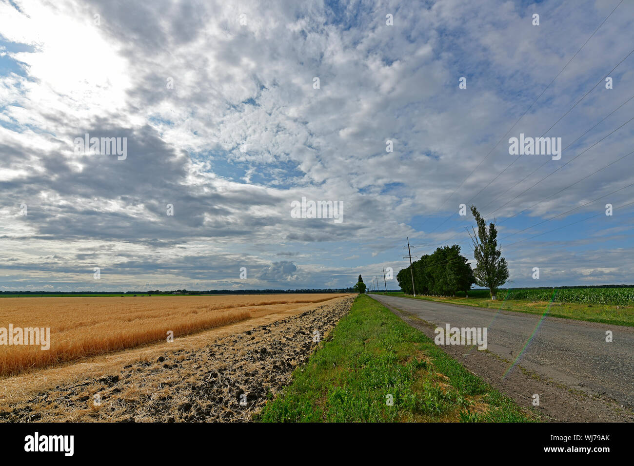 Rural landscapes. Mykolayivka village, Nikolaevsky village council, Petropavlovsky district, Dnipropetrovsk region, Ukraine. Stock Photo