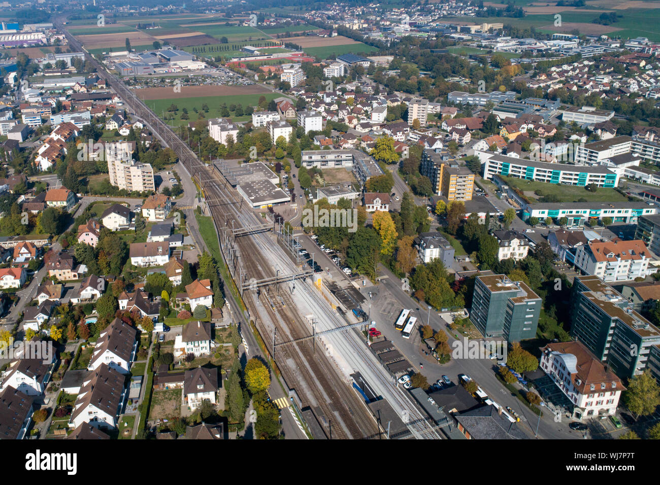 Wohlen aerial view station Stock Photo