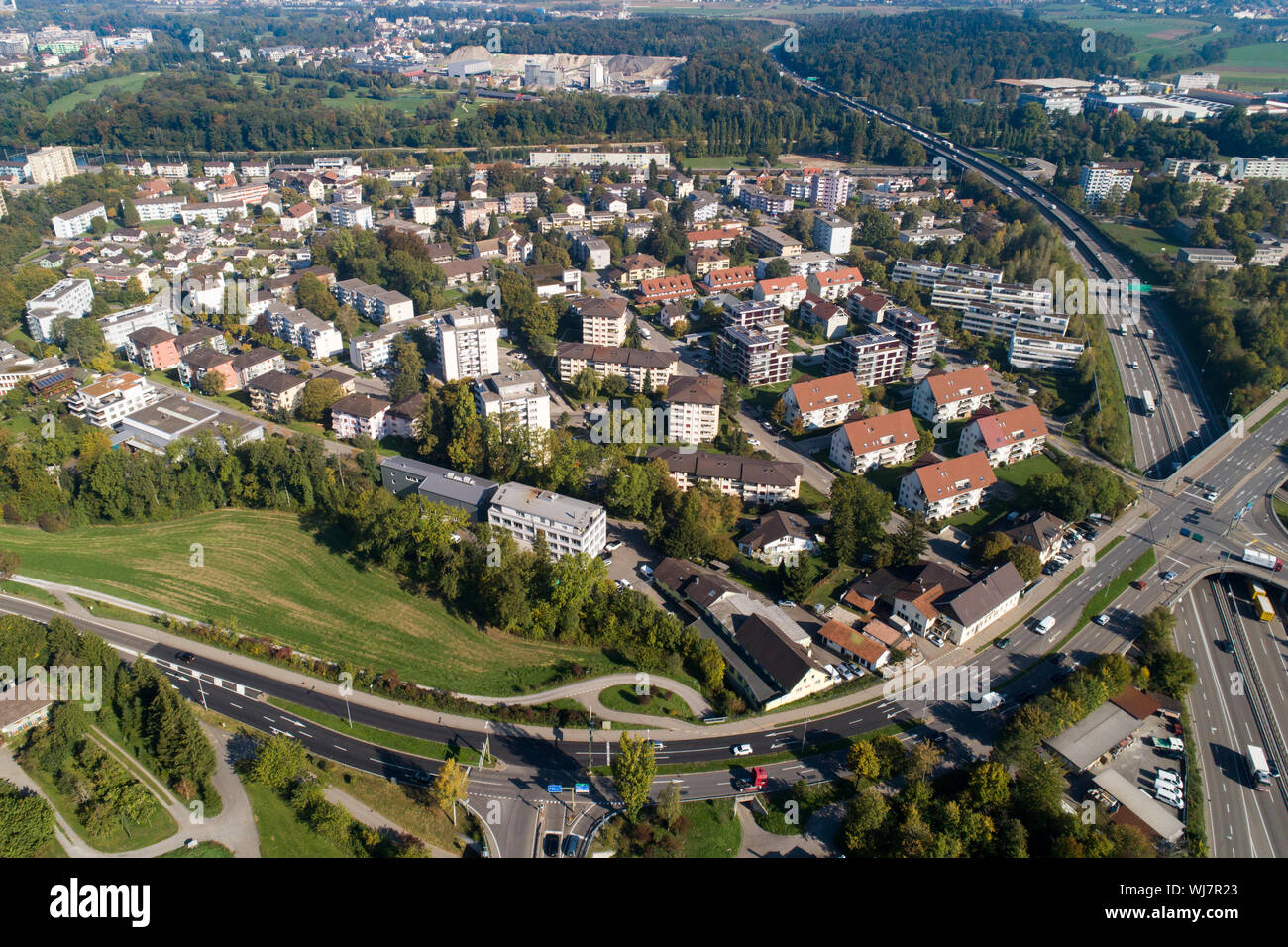 Dietikon aerial view Urdorf-Nord Stock Photo