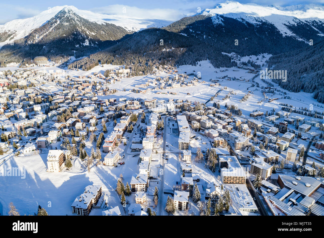 Aerial view Davos Platz panorama Stock Photo Alamy