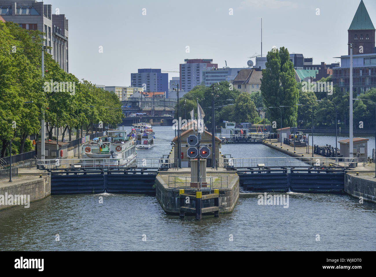 Berlin, Germany, middle, holiday boat, excursion steamer, holiday ship, boat, steamboat, Leipzig street, Leipzig street, mill dam, mill dam sluice, mi Stock Photo