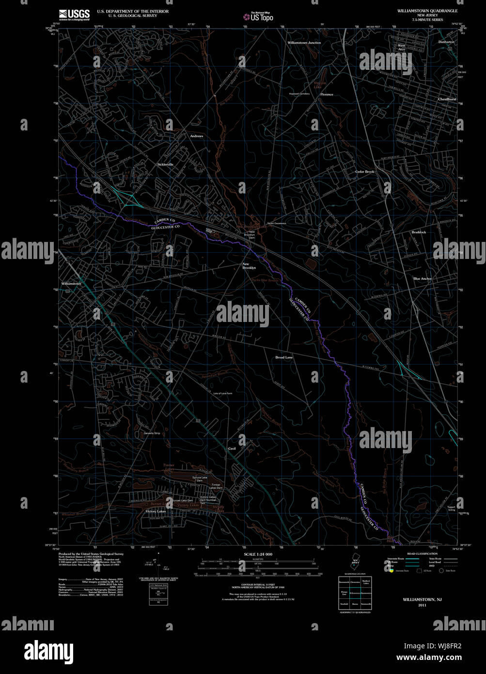Williamstown new jersey map hires stock photography and images Alamy