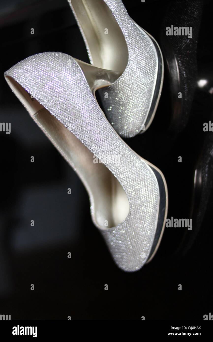 silver color heels