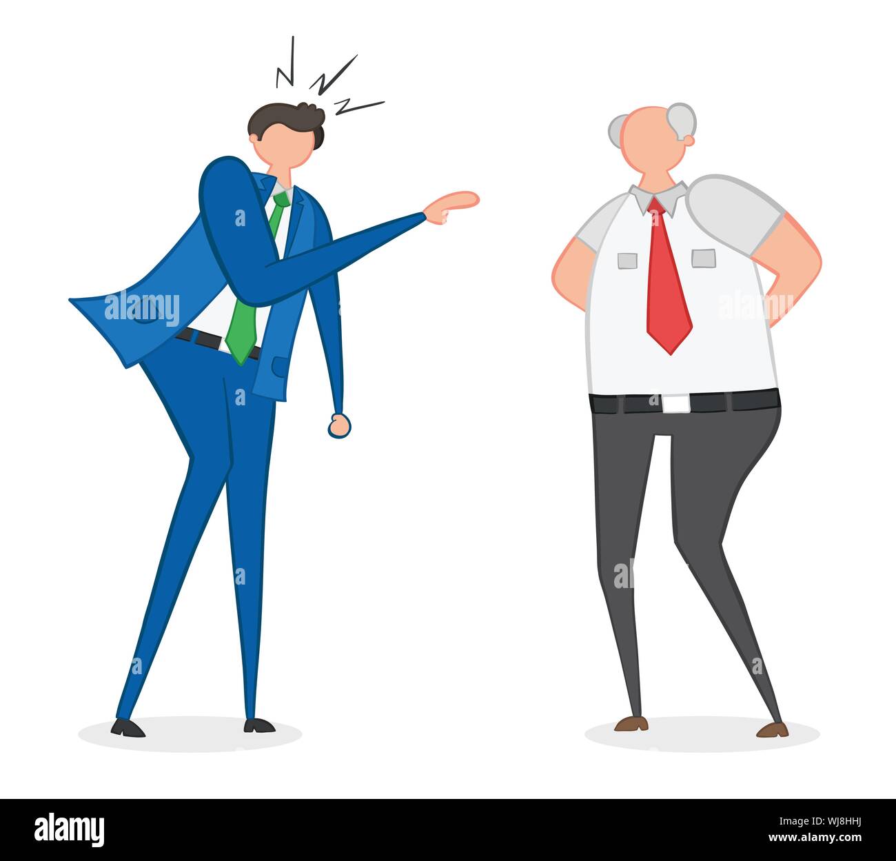 Businessman Cartoon Boss Man Furious Stock Photos - 