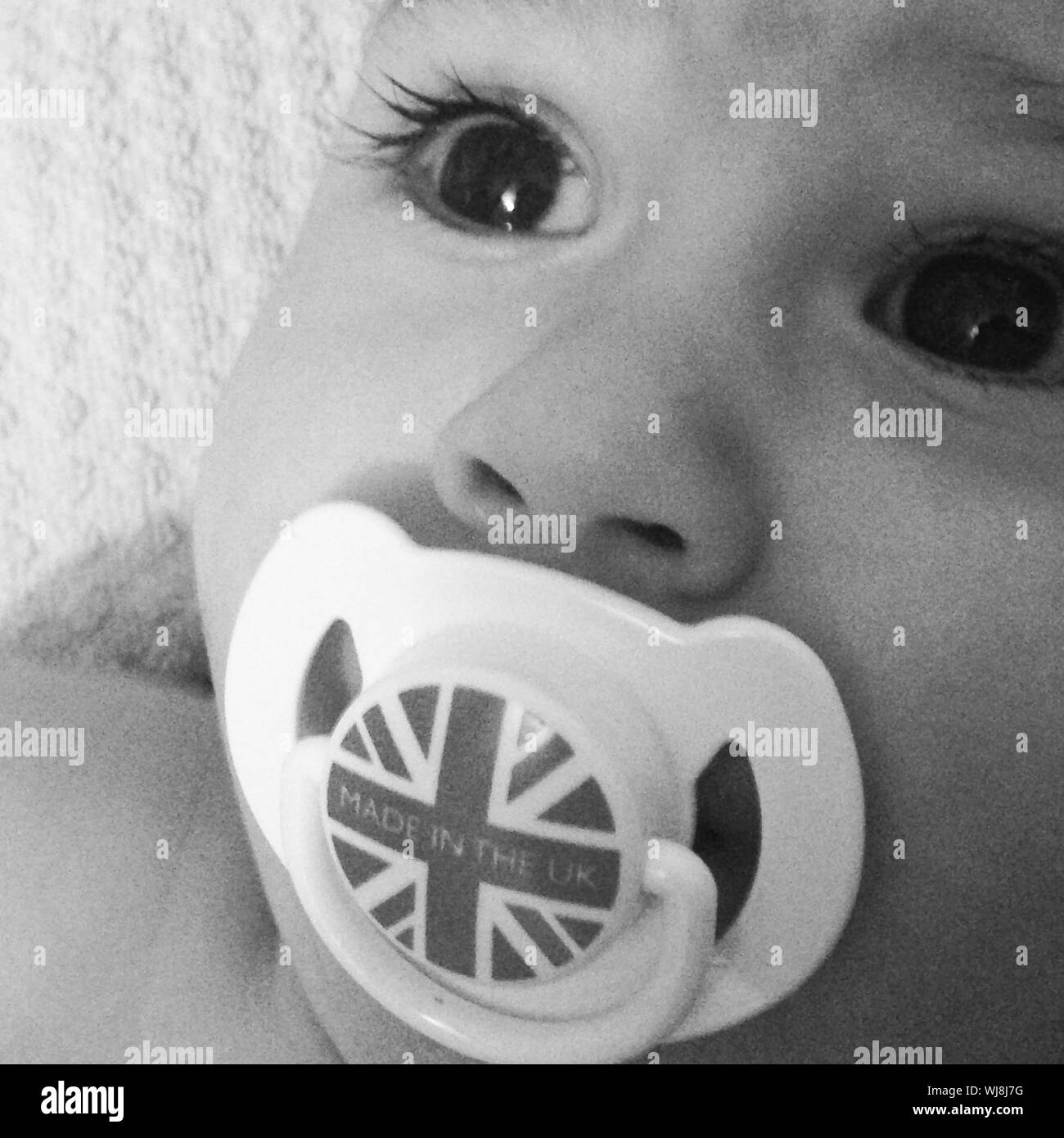 Pacifier baby Black and White Stock Photos & Images Alamy