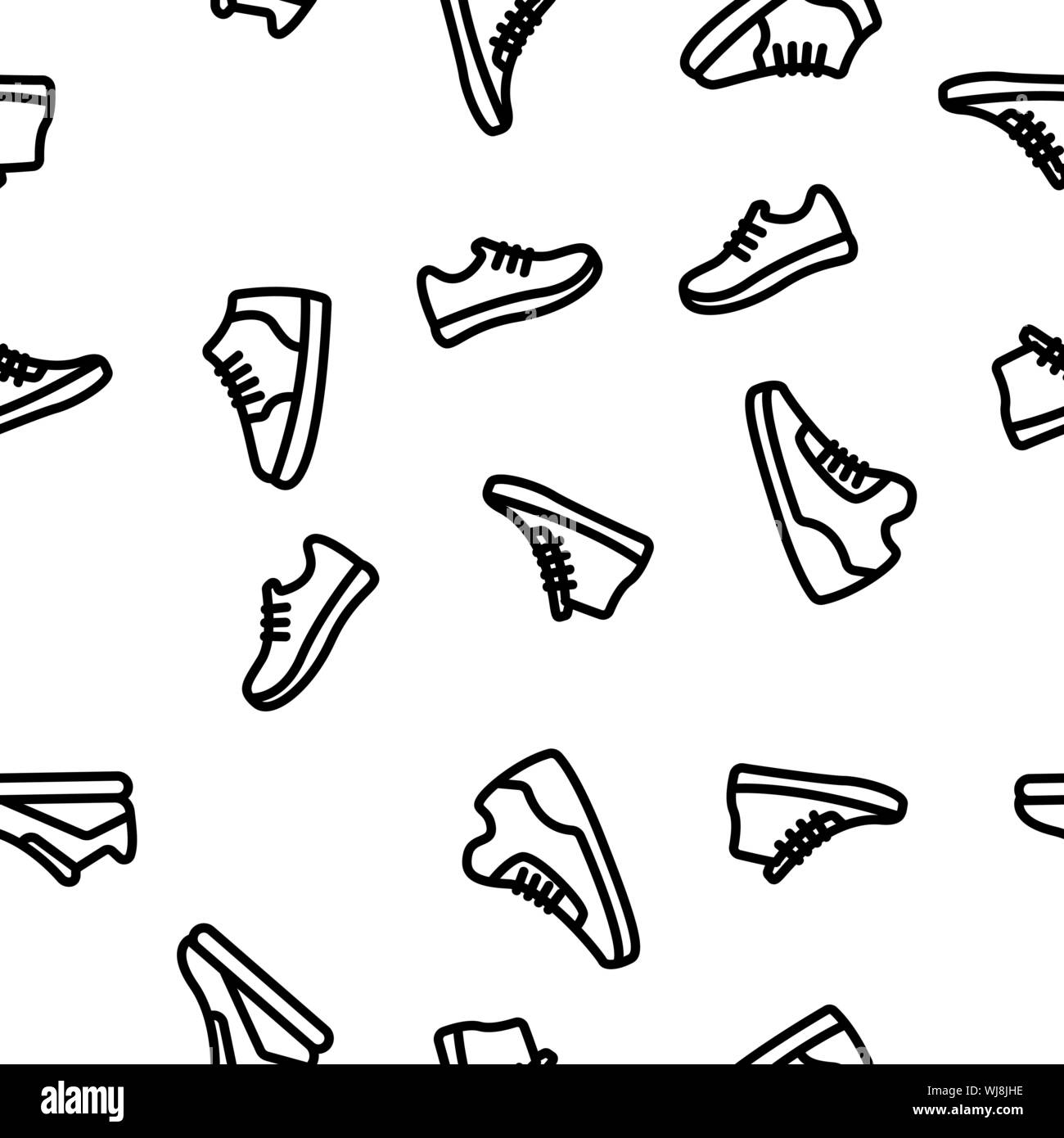 Sneakers Vector Seamless Pattern Stock Vector
