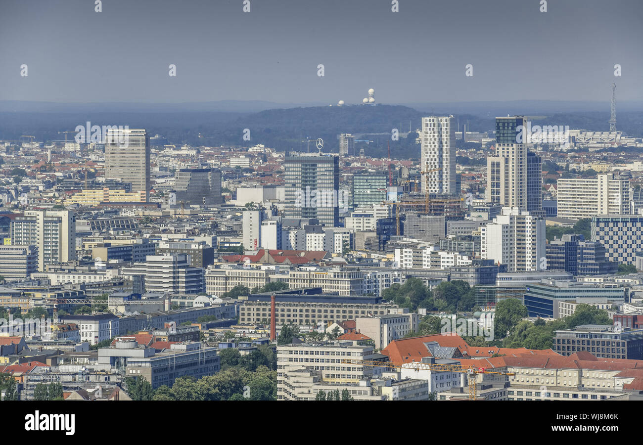 View, Berlin, city, city west, Germany, building, high rises, high rises, real estate, aerial photo, aerial picture, aerial photo, middle, panorama, p Stock Photo