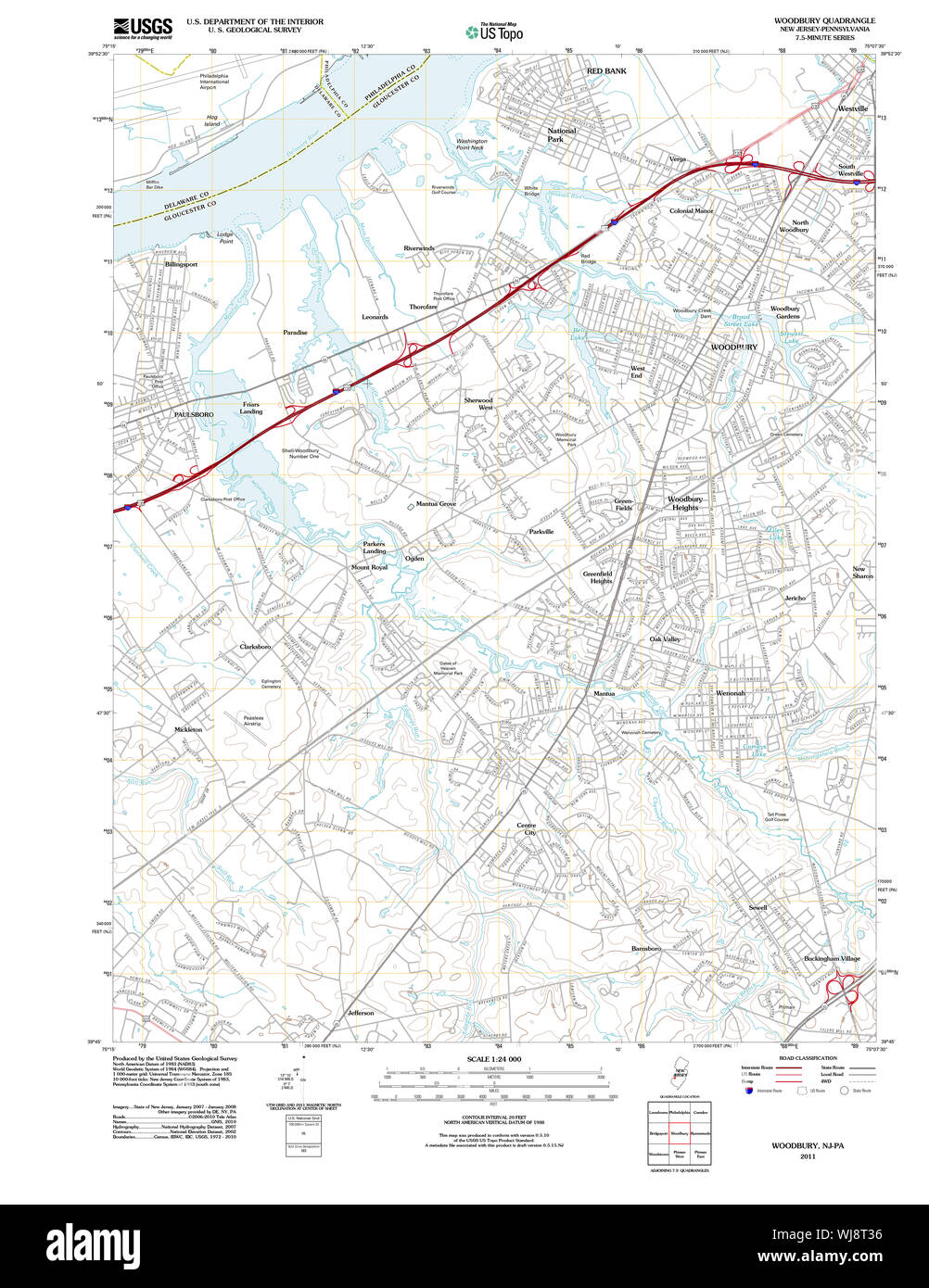 Map of woodbury new jersey Cut Out Stock Images & Pictures Alamy