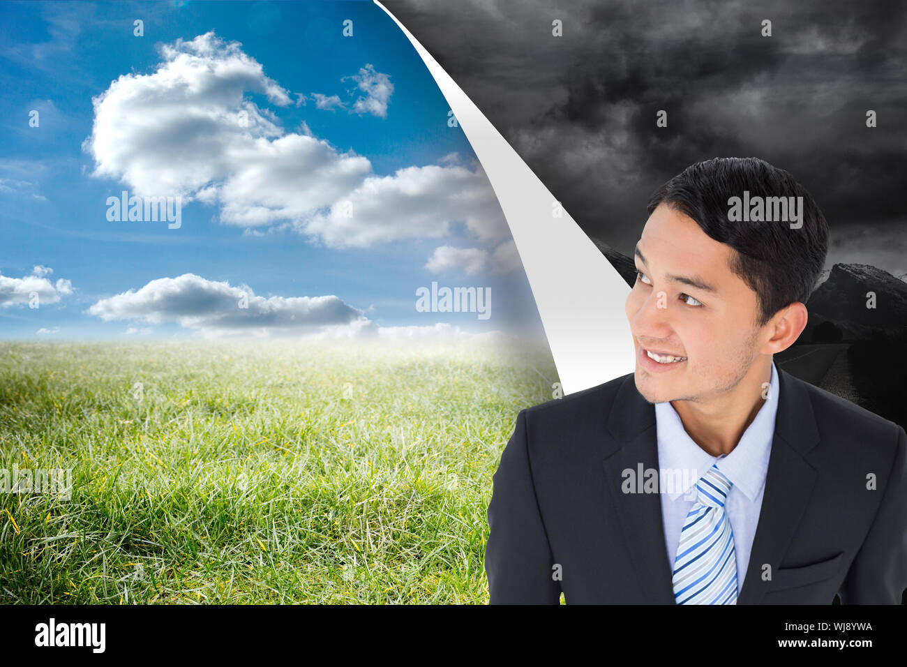 Composite image of smiling asian businessman Stock Photo - Alamy