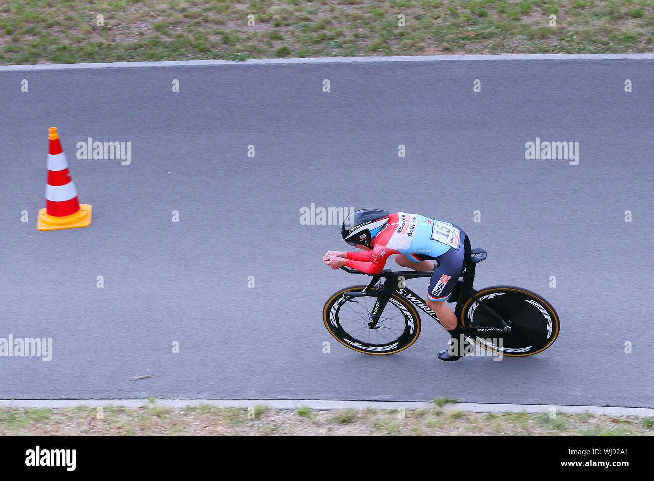 Sittard, The Netherlands. 03rd Sep, 2019. Sittard - 3-09-2019, cycling, Boels Ladies Tour, proloog, Christine Majerus during her time trial in Sittard Credit: Pro Shots/Alamy Live News Stock Photo