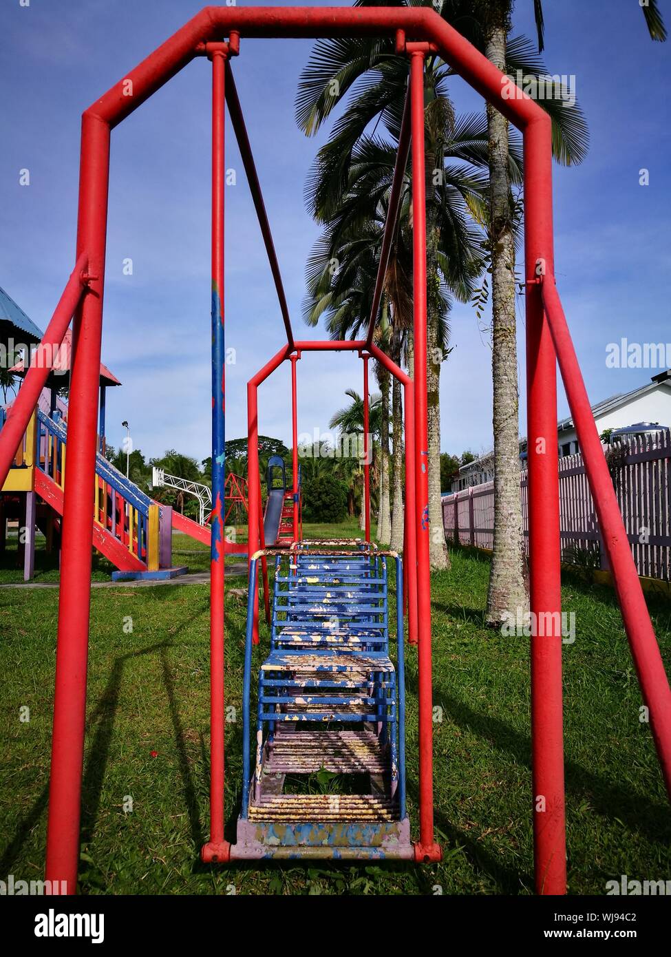 Outdoor Play Equipment At Playground Stock Photo Alamy