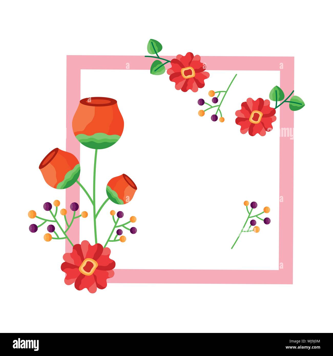 Isolated flowers frame vector design Stock Vector Image & Art - Alamy