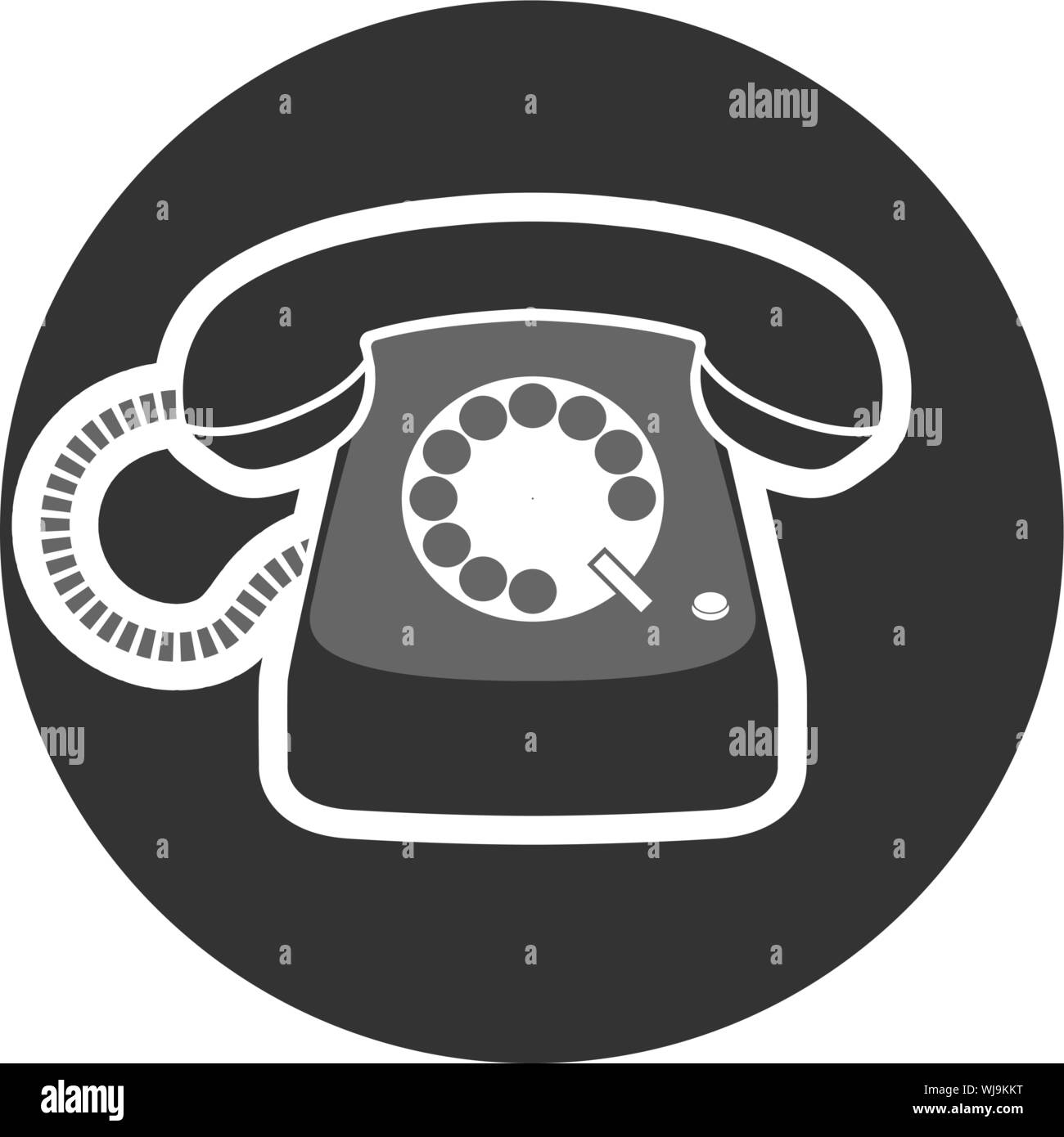 rotary dial operated telephone icon or symbol vector illustration Stock Vector