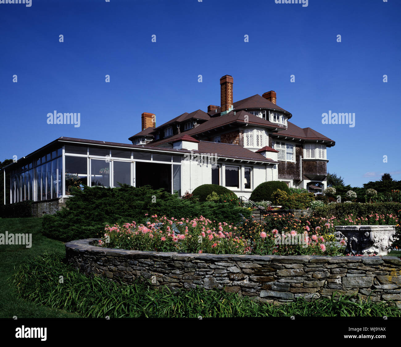 Hammersmith Farm, the childhood summer home of Jacqueline Bouvier Kennedy; it was also the summer White House when she was First Lady from 1961 to 1963 Stock Photo