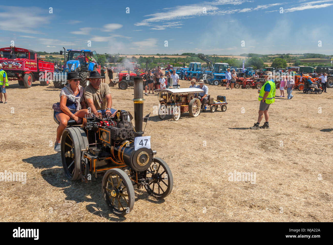 A miniature McClaren traction engine at the 2018 Low Ham Steam Rally, Somerset, England,UK Stock Photo