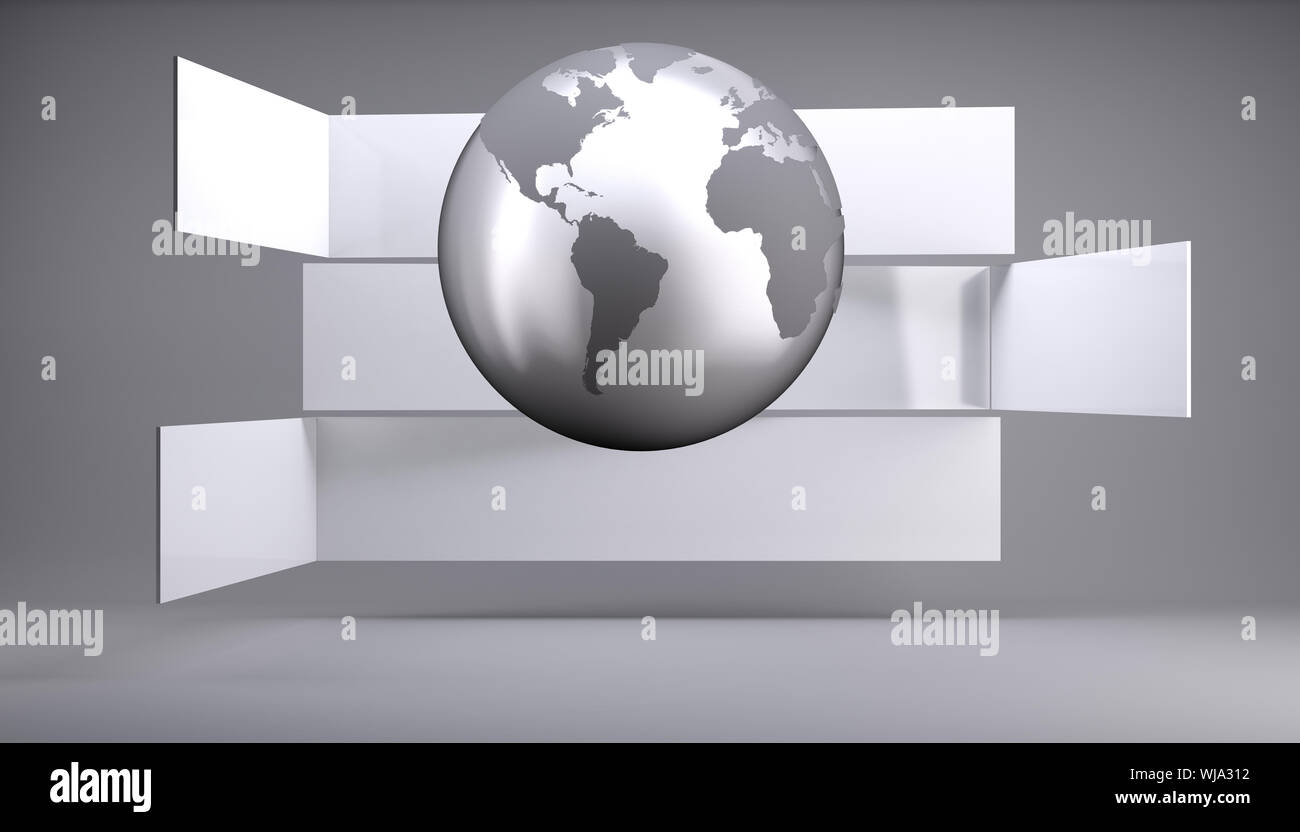 Planet on grey abstract background Stock Photo