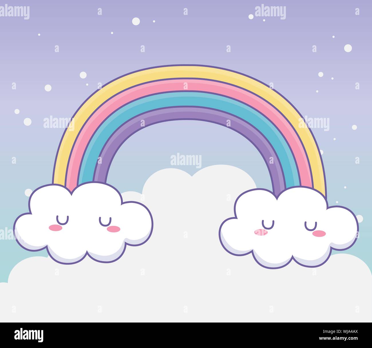 Rainbow and cloud cartoon design, Weather climate time report meteorology  sky and nature theme Vector illustration Stock Vector Image & Art - Alamy