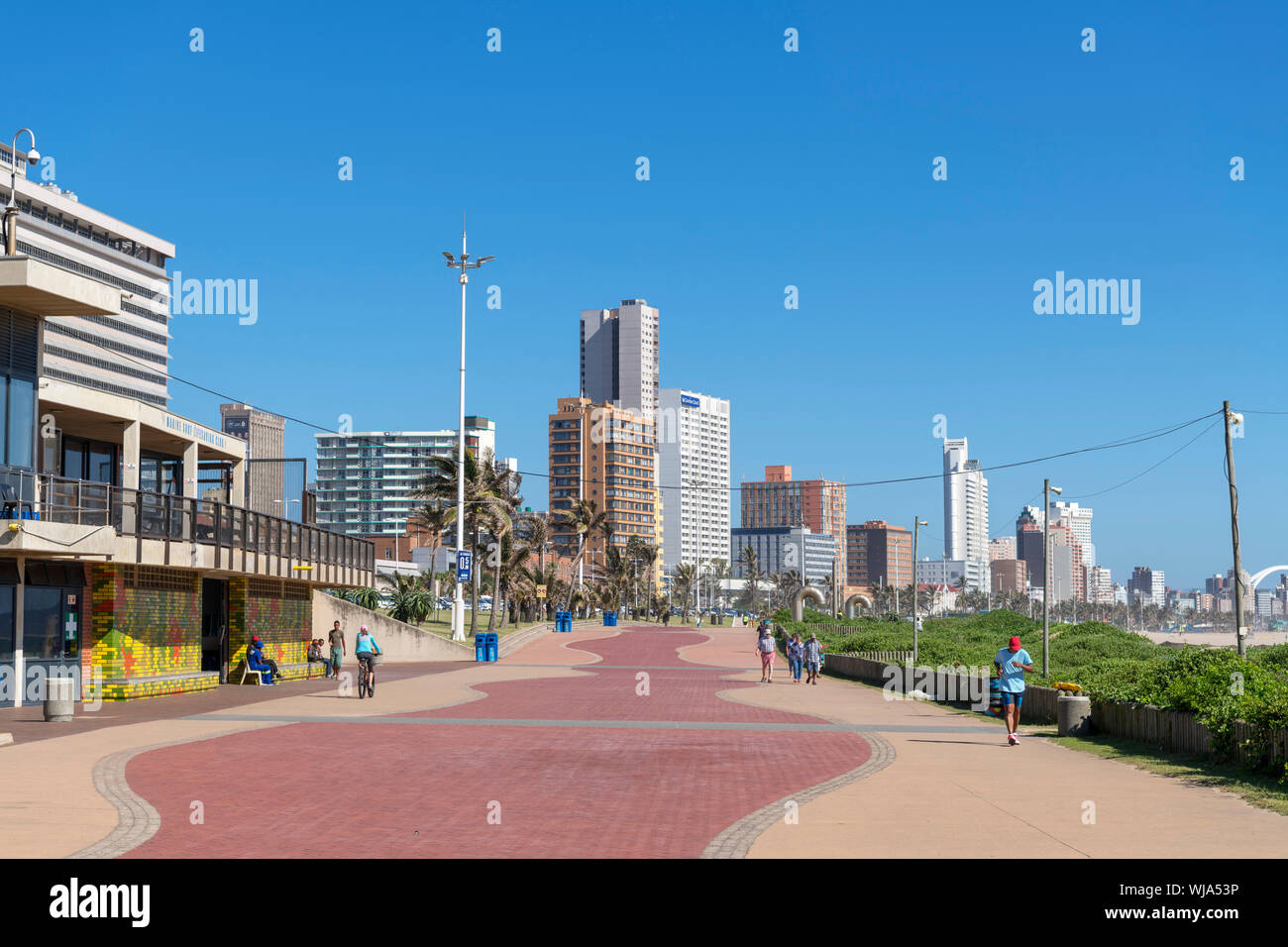 Lower Marine Parade along Addington Beach, South Beach, Durban, KwaZulu-Natal, South Africa Stock Photo