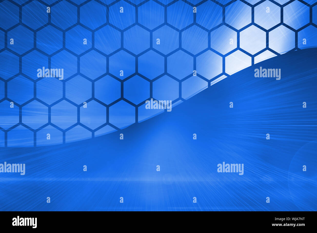 Digitally generated hexagons on blue background Stock Photo - Alamy
