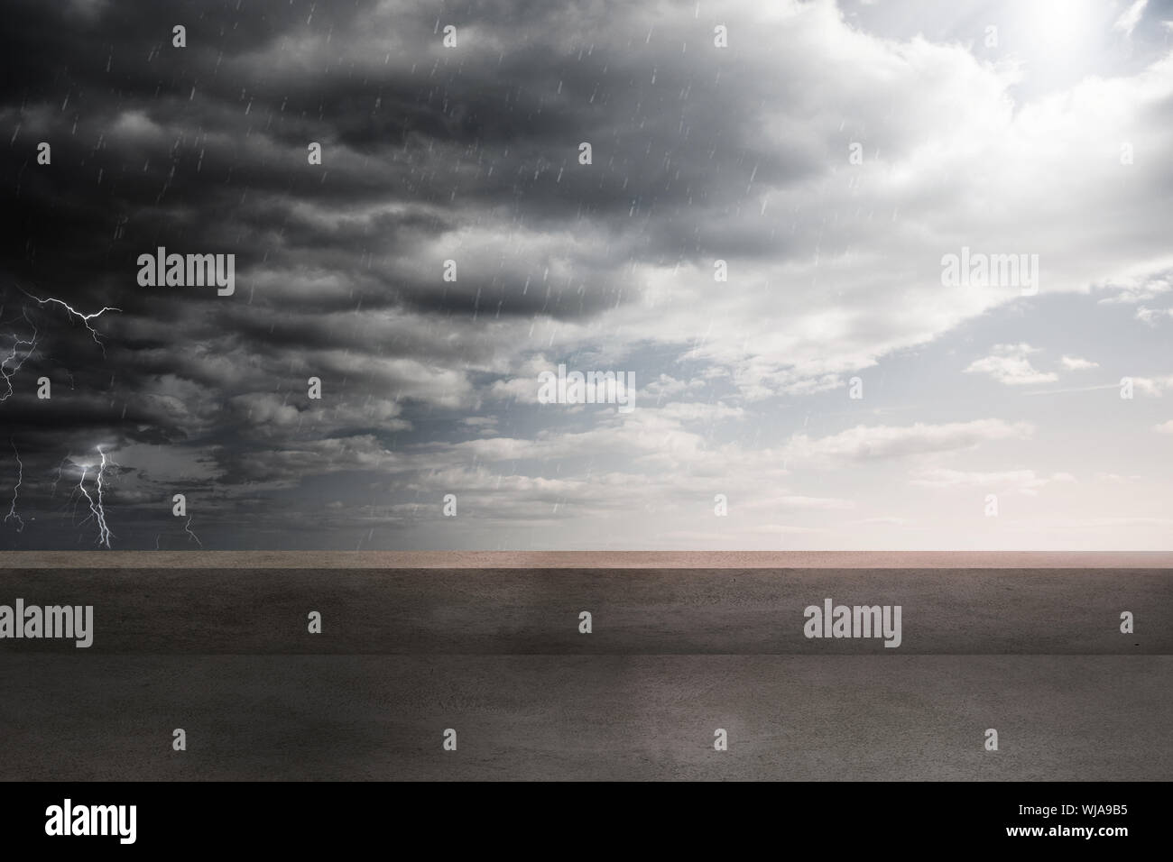 Balcony and stormy sky Stock Photo - Alamy