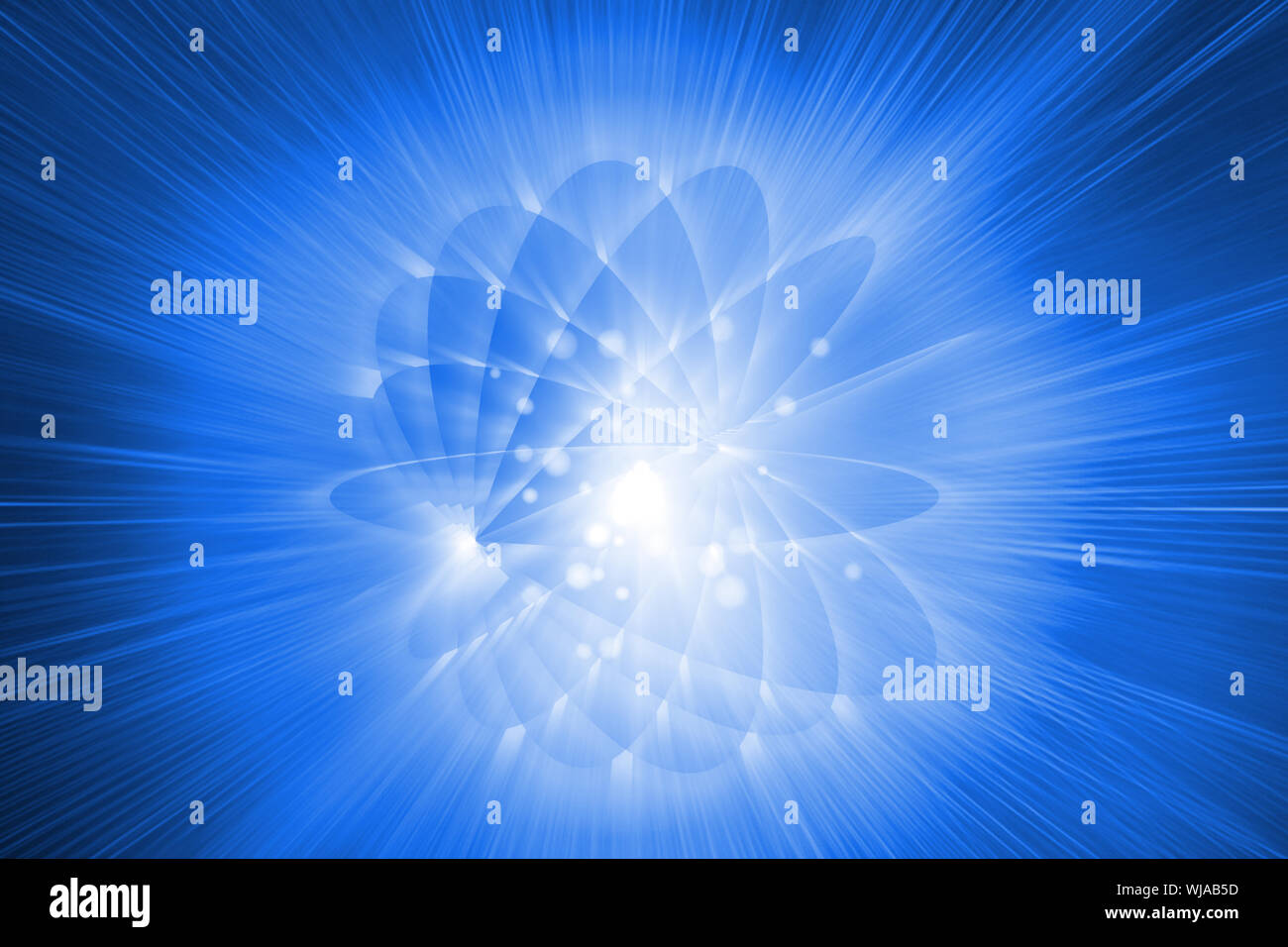 Digitally generated shiny futuristic sphere on blue background Stock ...