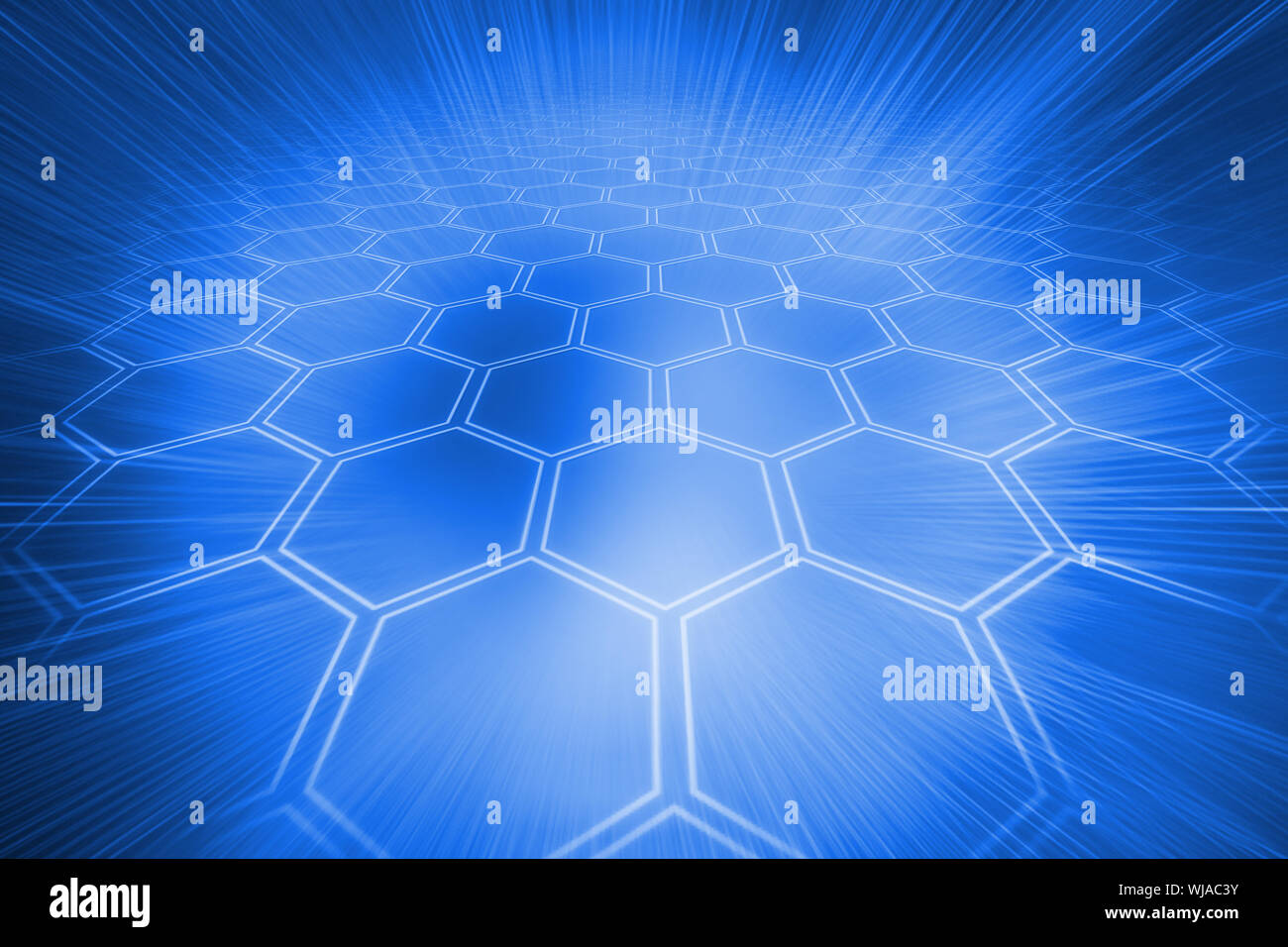 Digitally generated background with blue hexagons Stock Photo - Alamy