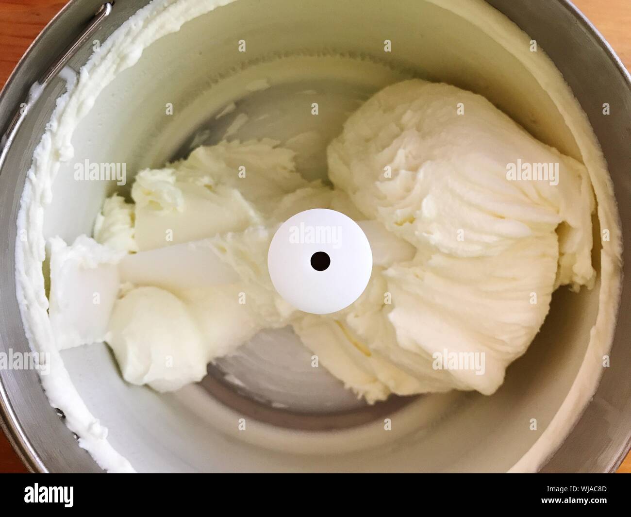 Directly Above Shot Of Ice Cream Maker Stock Photo