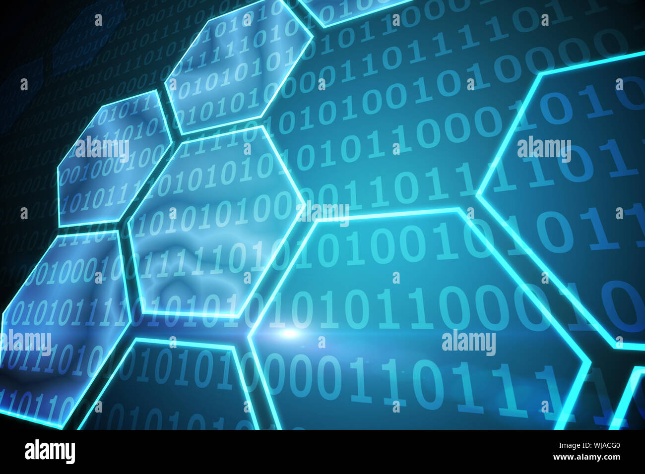 Black background with shiny hexagons Stock Photo - Alamy