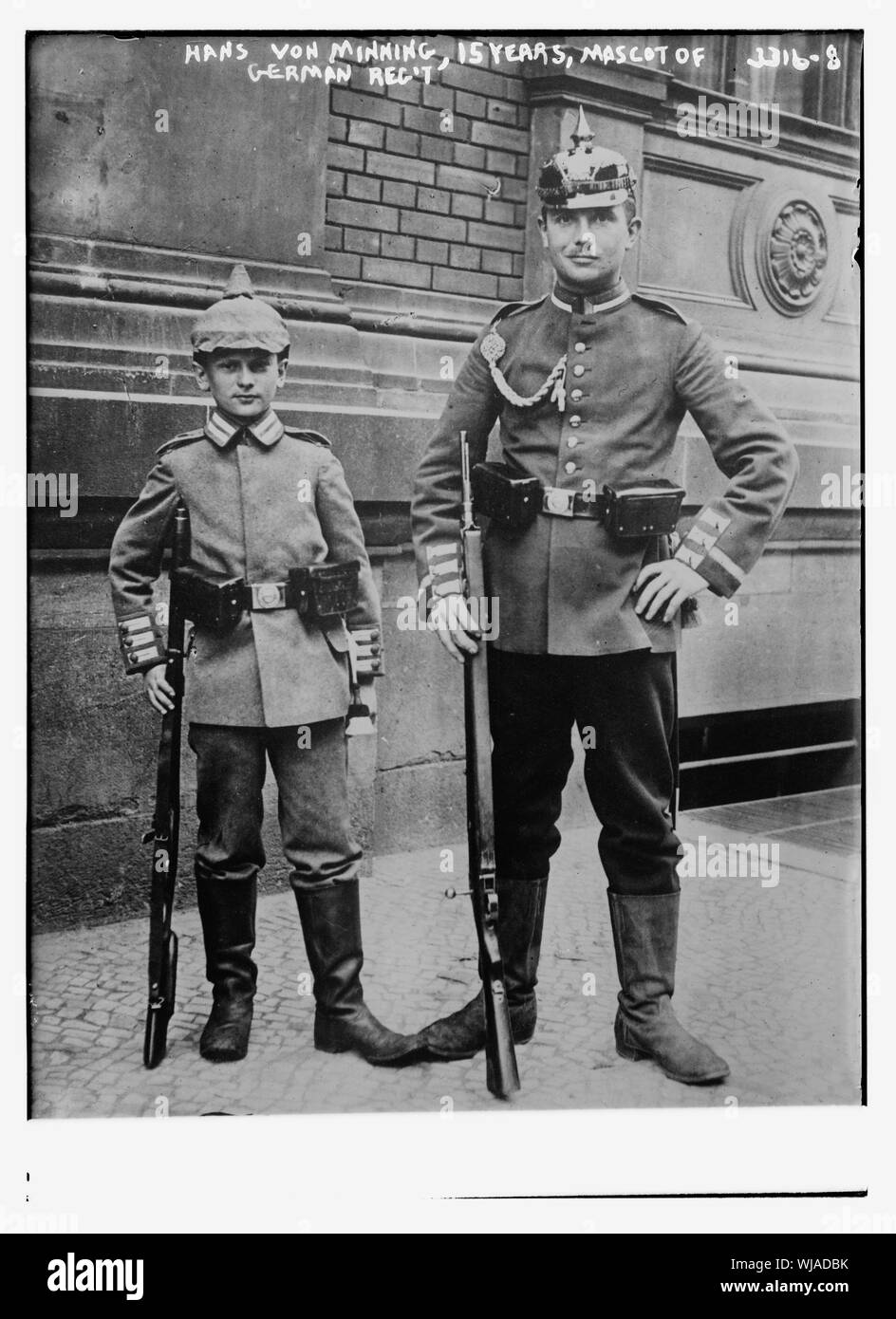 Hans von Minning, 15 years, mascot of German Reg't Stock Photo