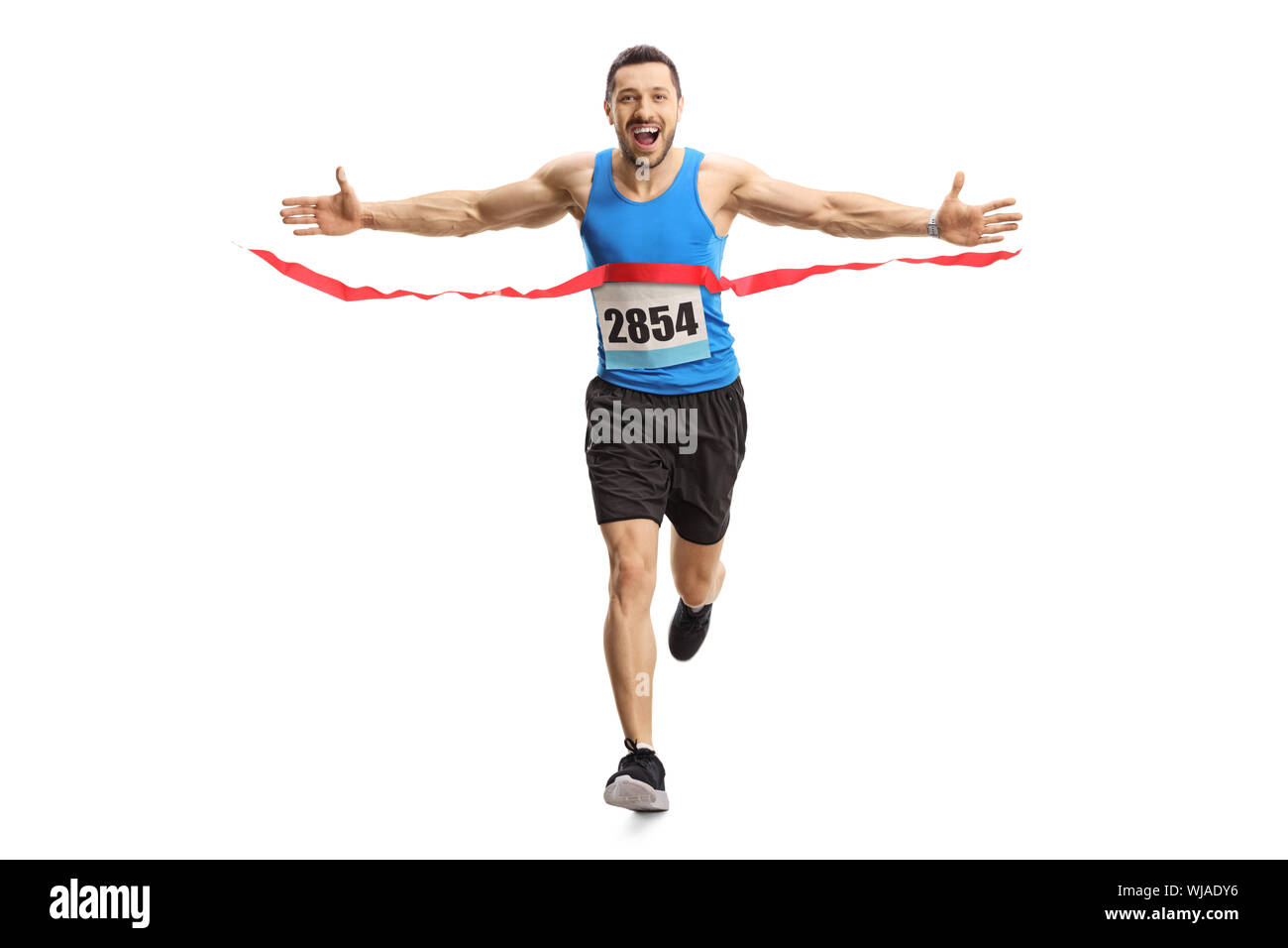 Finishing line race athlete man Cut Out Stock Images & Pictures