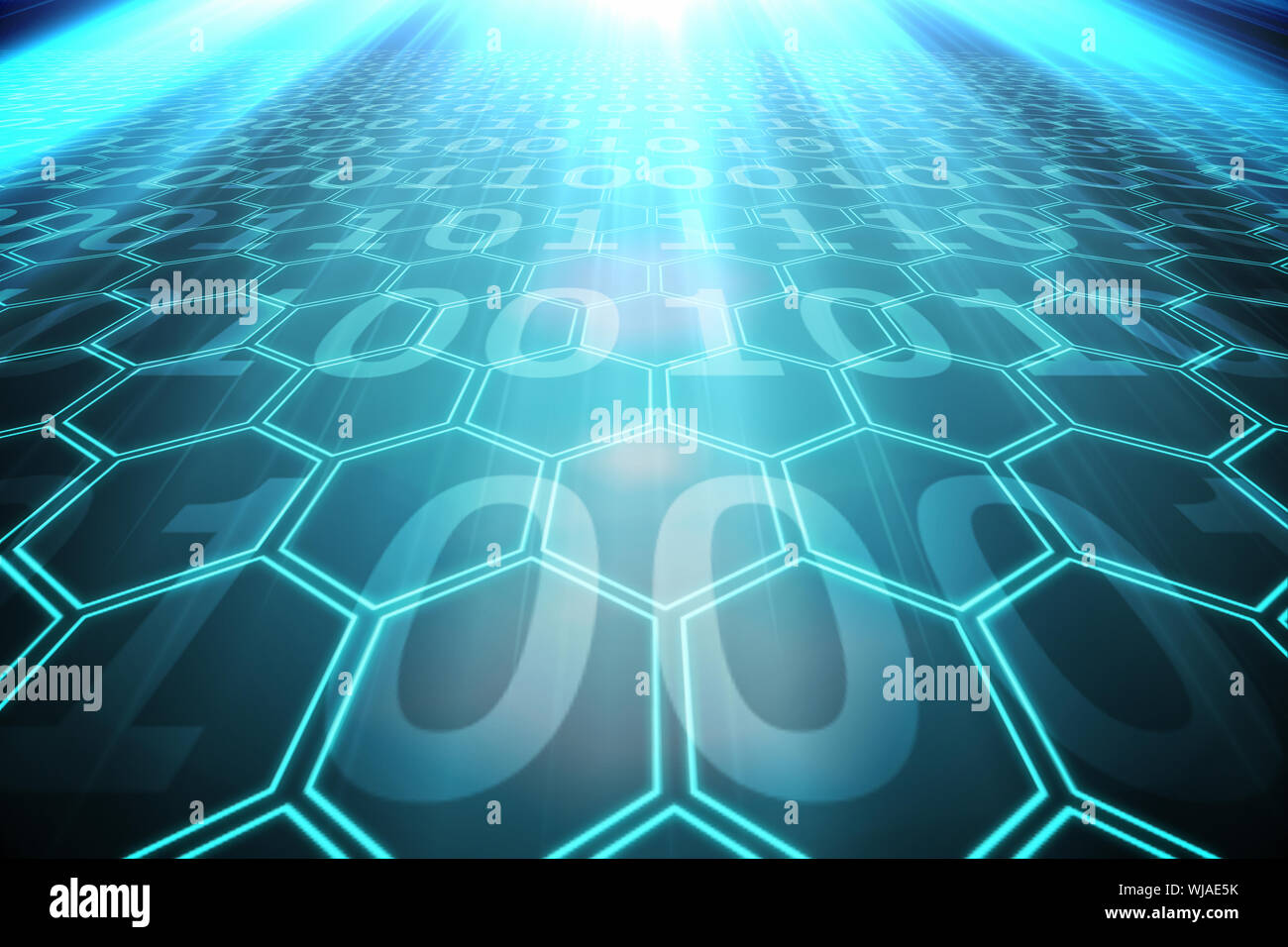 Black background with shiny hexagons Stock Photo - Alamy