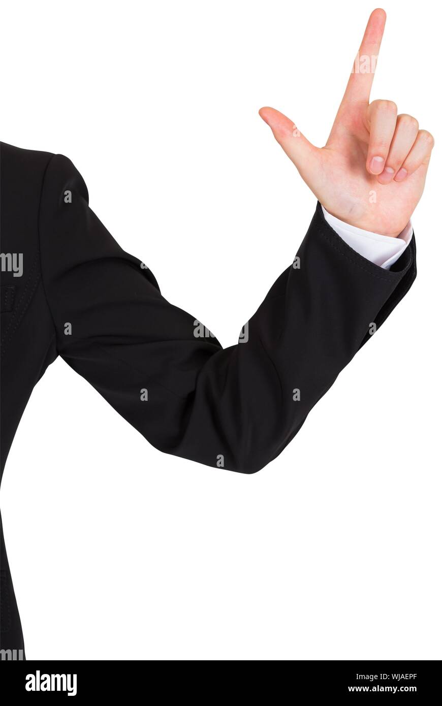 Woman pointing at sign hi-res stock photography and images - Alamy