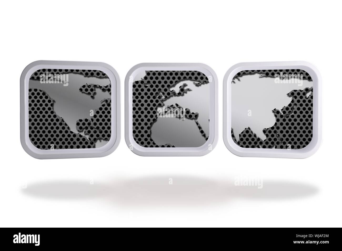 World map on abstract screen Stock Photo