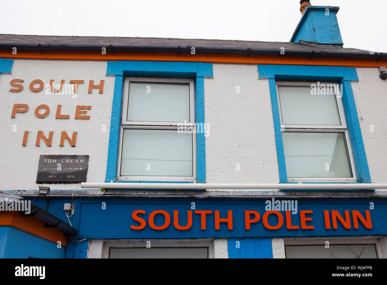 The South Pole Inn, pub owned by polar explorer Tom Crean, Annascaul, Dingle Peninsula, Co. Kerry, Ireland. Stock Photo