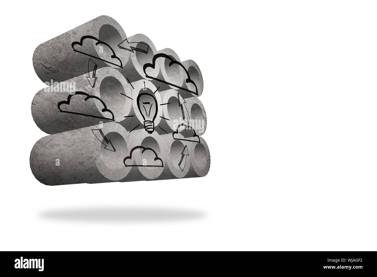 Cloud computing cycle on abstract screen Stock Photo