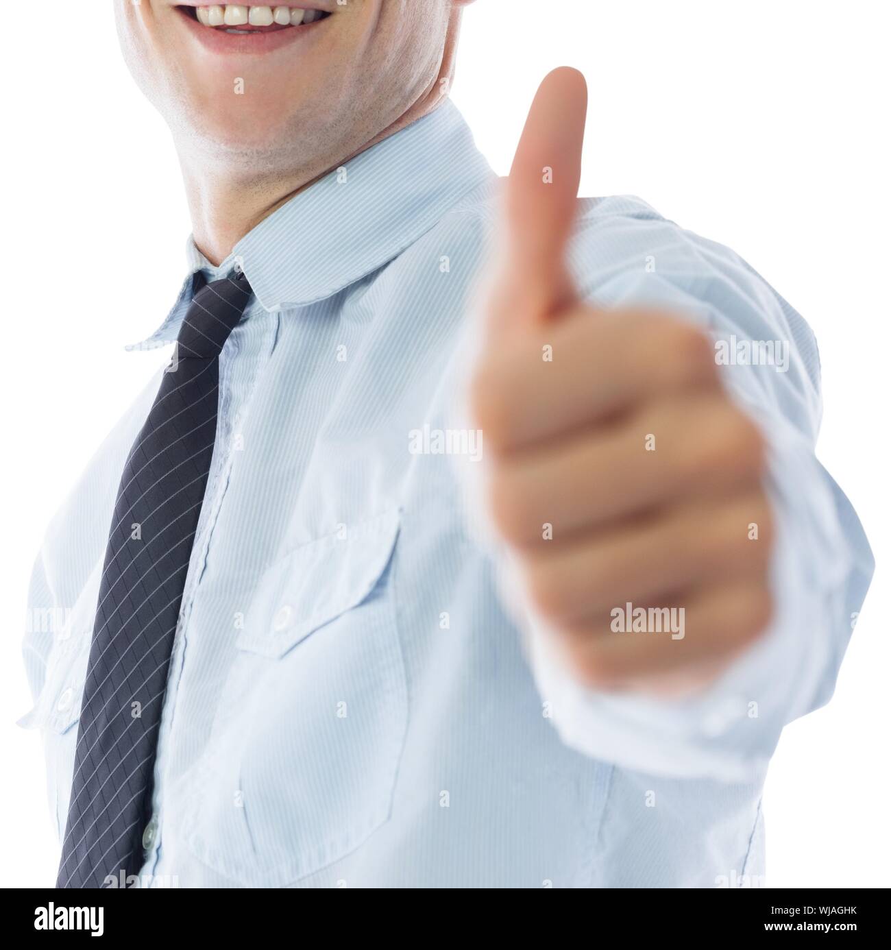 Cheerful businessman hands up hi-res stock photography and images - Alamy