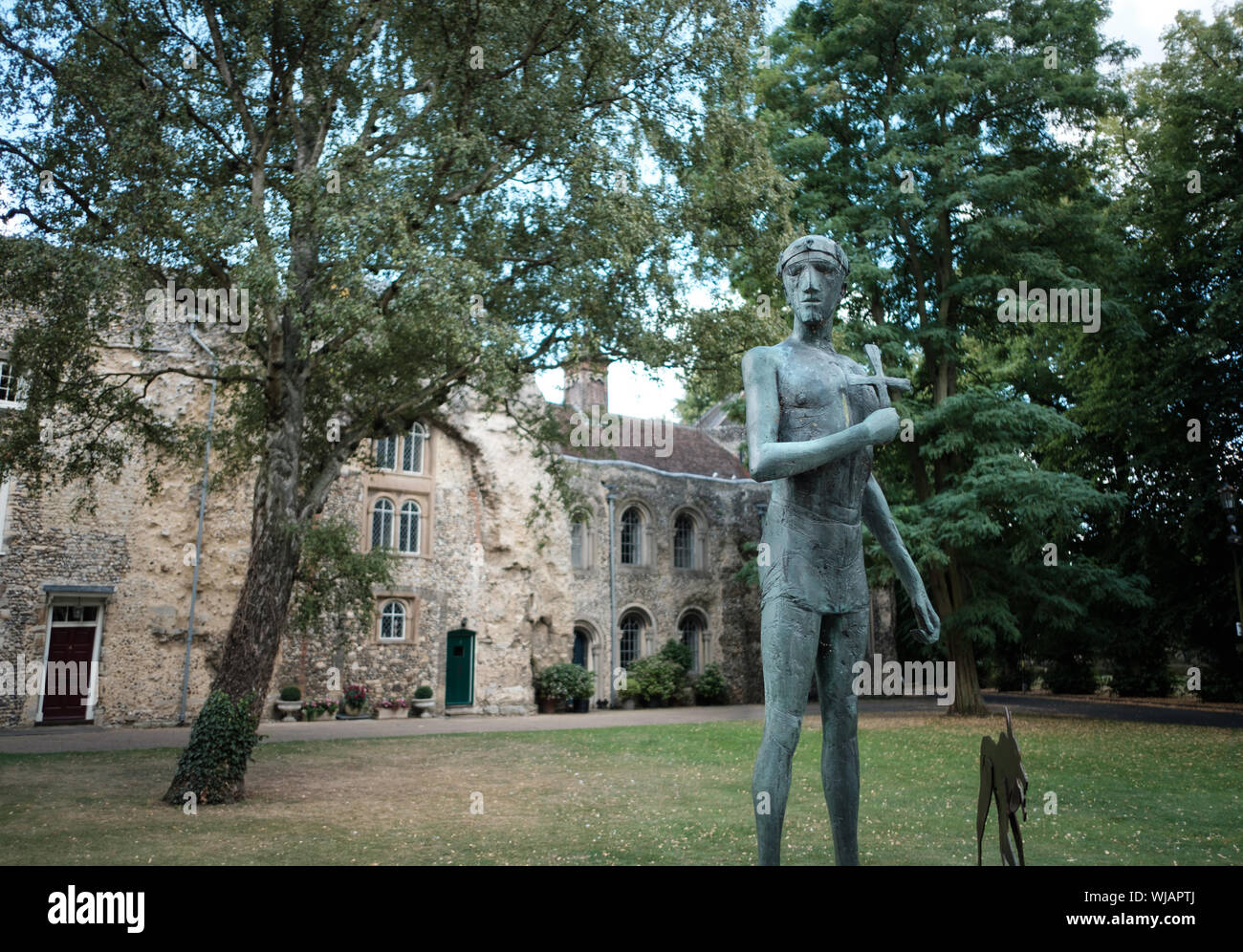 Elisabeth Frink statue of St Edmund in Bury St Edmunds, East Anglia, Suffolk, UK Stock Photo Alamy