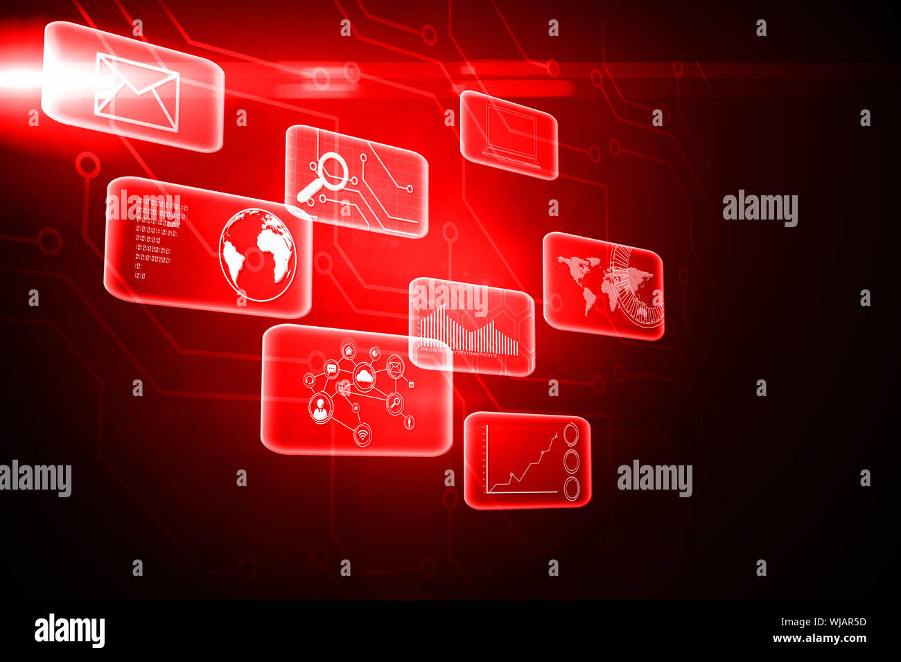 Futuristic digital interface world map hi-res stock photography and ...