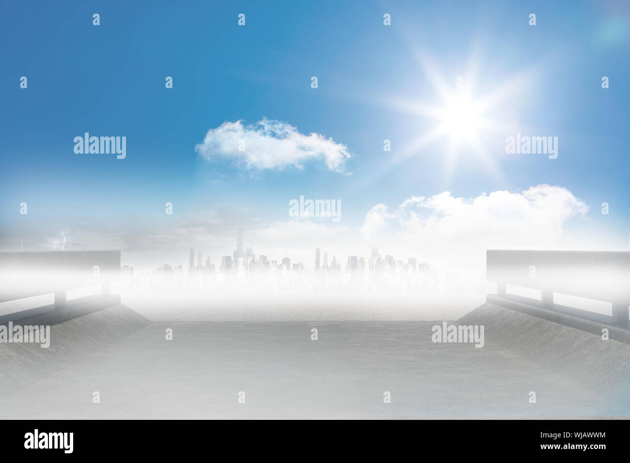 Cityscape on the horizon Stock Photo - Alamy