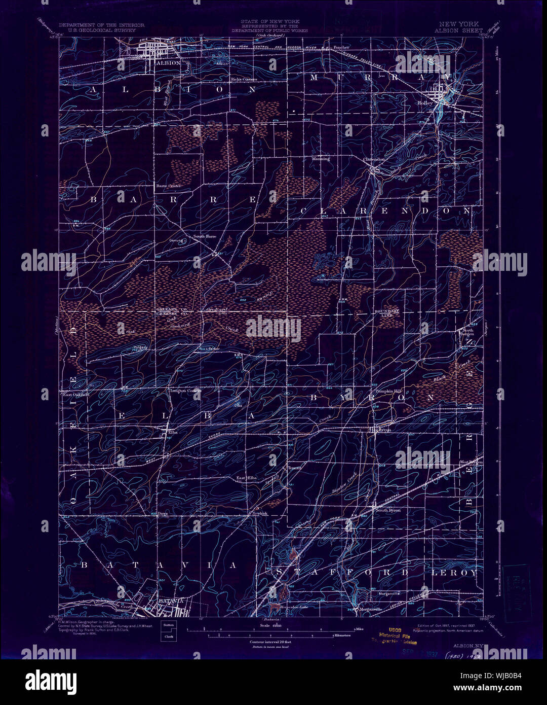 New York NY Albion 136561 1897 62500 Inverted Restoration Stock Photo