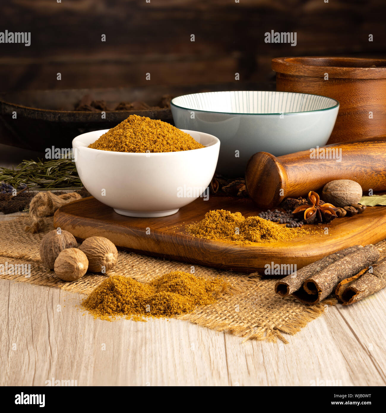 Dry Ground Cumin Powder in a Bowl and with a kitchen setting Stock ...