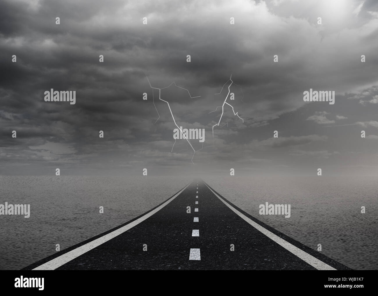Dark cloudy road hi-res stock photography and images - Alamy