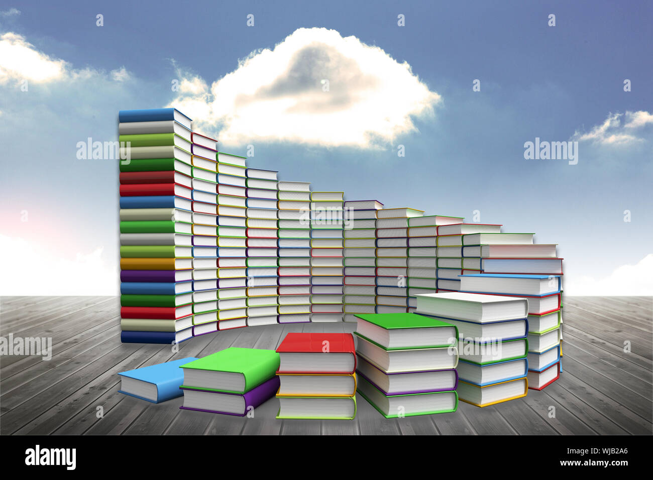 Stack of books against clouds hi-res stock photography and images - Alamy