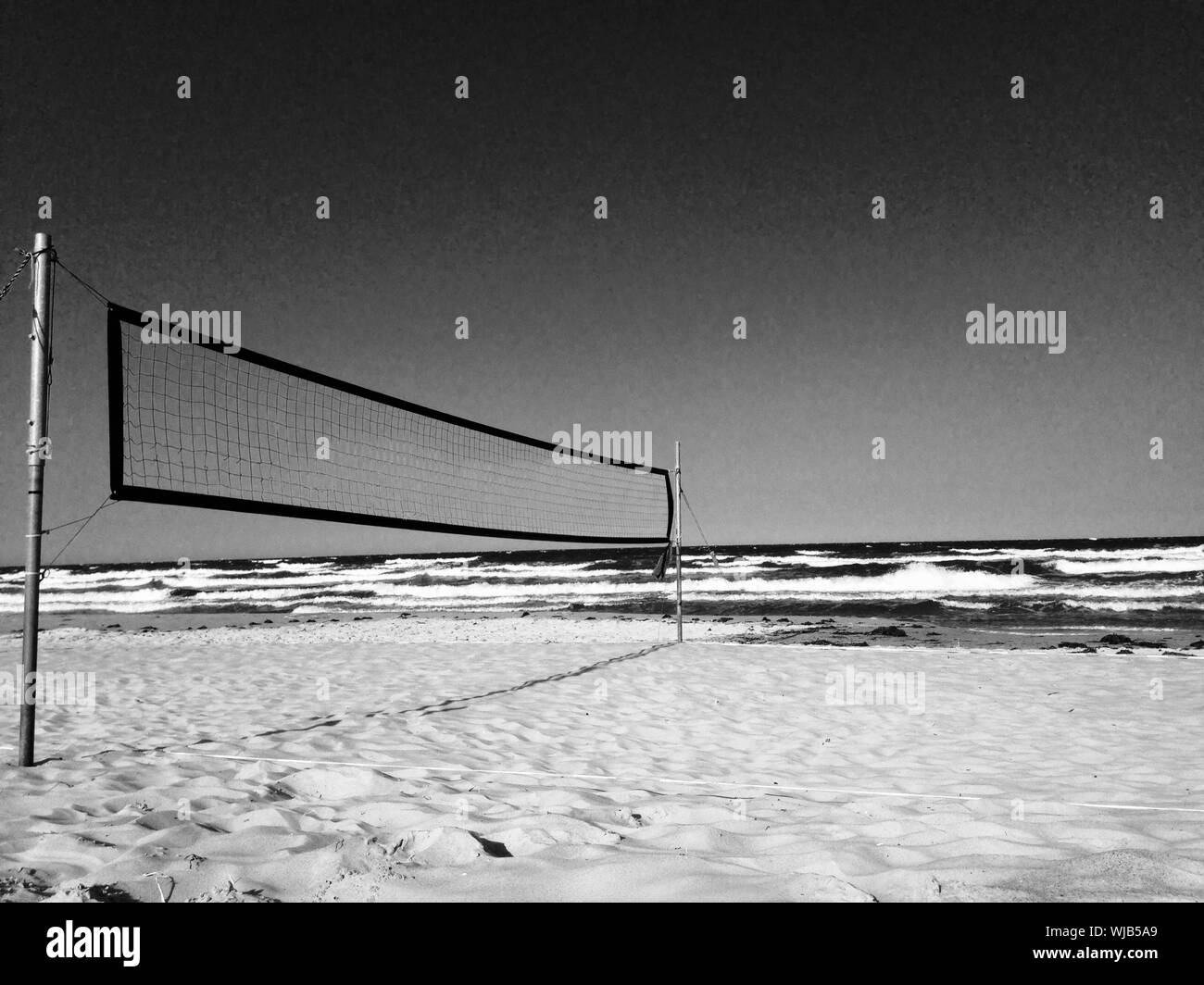 Volleyball Net On Beach Stock Photo Alamy