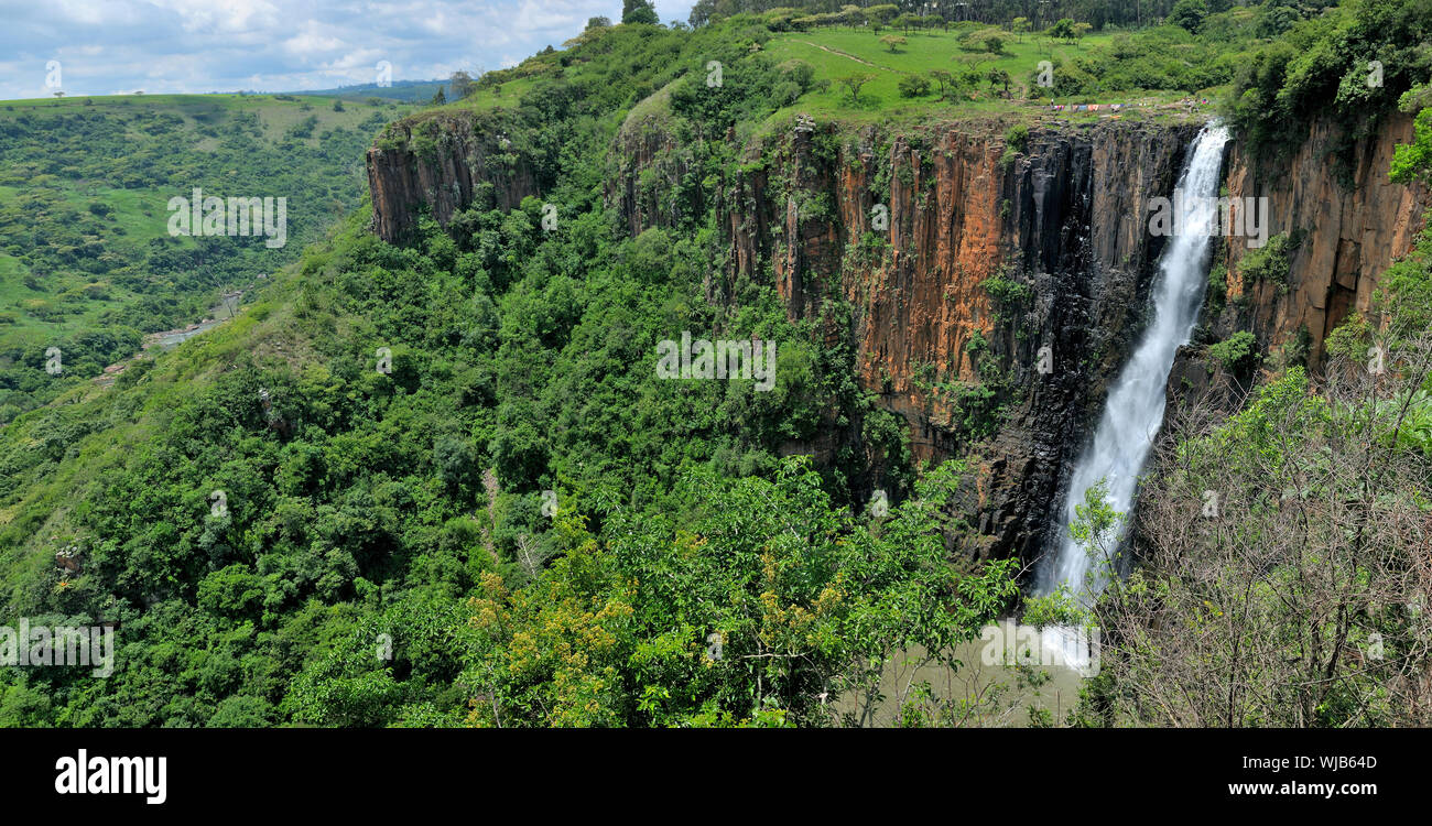 Howick Falls, Kwazulu-Natal, South Africa. Stitched panorama from 5 separate photos Stock Photo