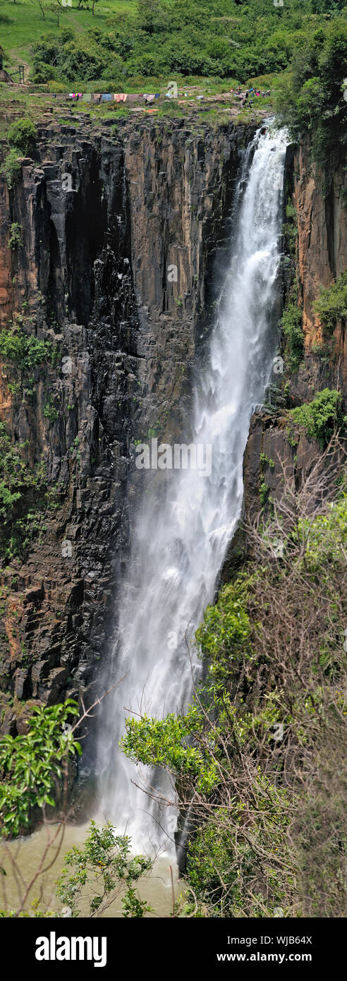 Howick Falls, Kwazulu-Natal, South Africa. Vertical stitched panorama from 5 separate photos Stock Photo