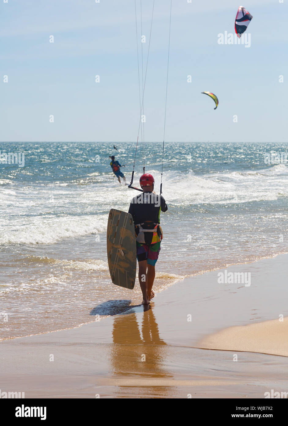 Photo athlete kitesurfing Stock Photo