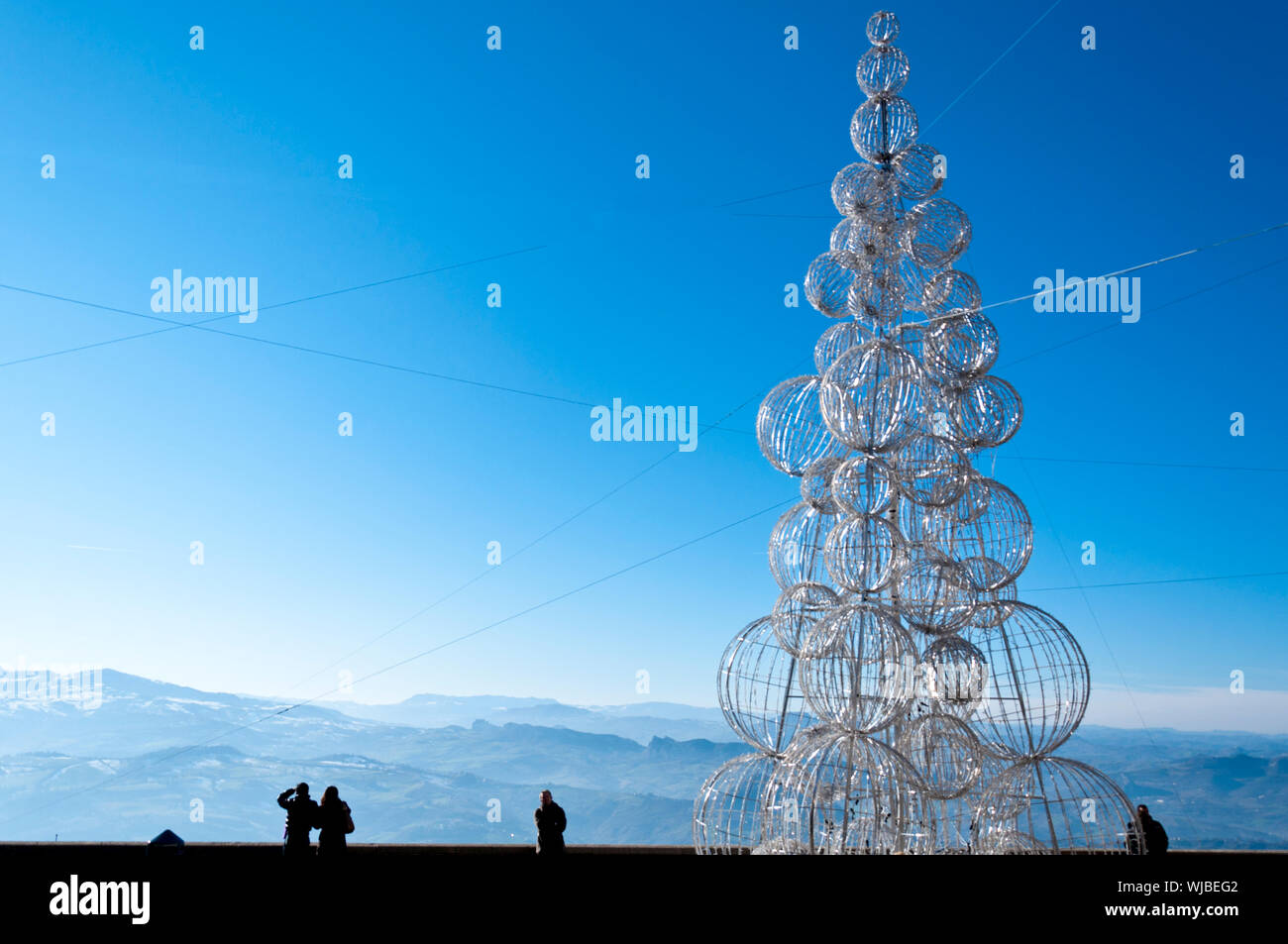 Christmas tree in back light Stock Photo