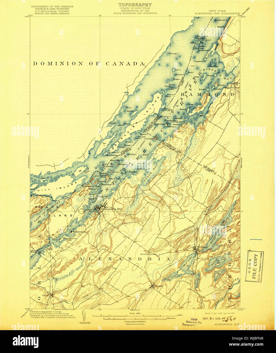 New York NY Alexandria Bay 139159 1903 62500 Restoration Stock Photo